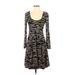 HD in Paris Casual Dress - Fit & Flare: Black Zebra Print Dresses - Women's Size Small