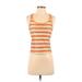 Adidas Active Tank Top: Orange Print Activewear - Women's Size Small