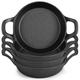 Ziliny Mini Skillets Cast Iron Pan 6.34 x 6.34 x 1.5 Inch Cast Iron Ramekin Set Black Small Casserole Dish Cast Iron Cookware Oven Safe Mini Skillets for Kitchen Indoor Outdoor Picnic(4 Pack)