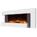 INMOZATA Electric Fireplace Wall Mounted/Free Standing 52inch /132CM Electric Fire Suites in White 7 day Programmable Remote Control Electric Fire Heater with Flame Effect and Moon Lighting