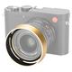 JJC Gold Aluminum Metal Round Lens Hood with Lens Cap Kit for Leica Q3, Q2 and Q Cameras Replaces Leica Round Lens Hood Q