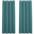 PONY DANCE Energy Saving Blackout Curtains Eyelet - Thermal Insulated Curtains Noise Reduction Window Drapes for Living Room, Sea Teal, 46 x 60 Inch Drop, 2 Panels