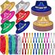 Hanaive 144 Pcs Neon Party Supplies Party Gangster Hats Midnight Party 2024 New Year's Eve Decorations Party Supplies for 48, Includes Party Hats/Noise Makers/Garland/Horn