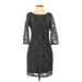 H&M Casual Dress: Gray Jacquard Dresses - Women's Size Small