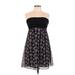 Express Cocktail Dress - A-Line Strapless Sleeveless: Black Color Block Dresses - Women's Size Medium
