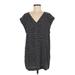 Forever 21 Casual Dress - Shift V Neck Short sleeves: Gray Polka Dots Dresses - Women's Size Medium