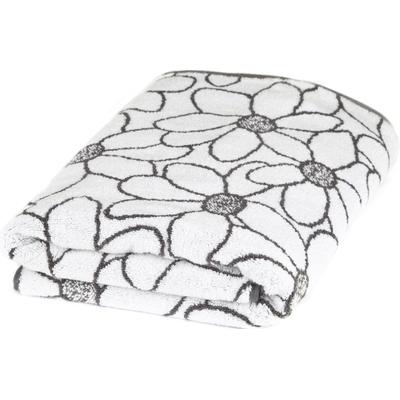 Badetuch ROSS "Blütenfond", schwarz-weiß (weiß, anthrazit), B:75cm L:140cm, Frottier, Obermaterial: 100% Baumwolle, Handtücher (Packung), aus feinster Mako-Baumwolle Image