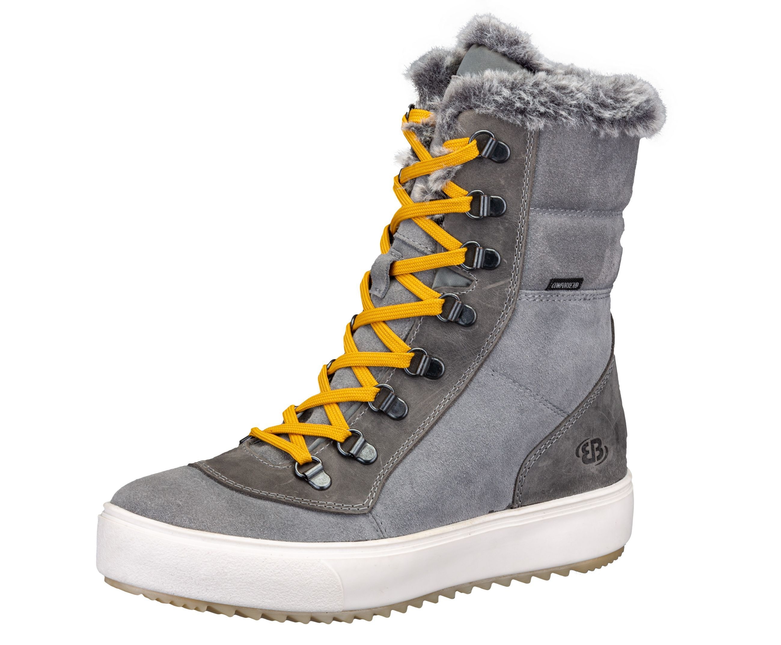 Winterstiefel BRÜTTING "Winterstiefel Sesvenna", Gr. 38, grau, Veloursleder, Schuhe