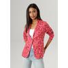 Kurzblazer ANISTON SELECTED, Damen, Gr. 36, bunt (fuchsia, orange, türkis), Jersey, Obermaterial: 68% Polyester, 27% Viskose, 5% Elasthan, Jacquardmuster, modisch, figurbetont hüftlang, Langarm, Blazer, mit fantasievollem Jacquard-Muster
