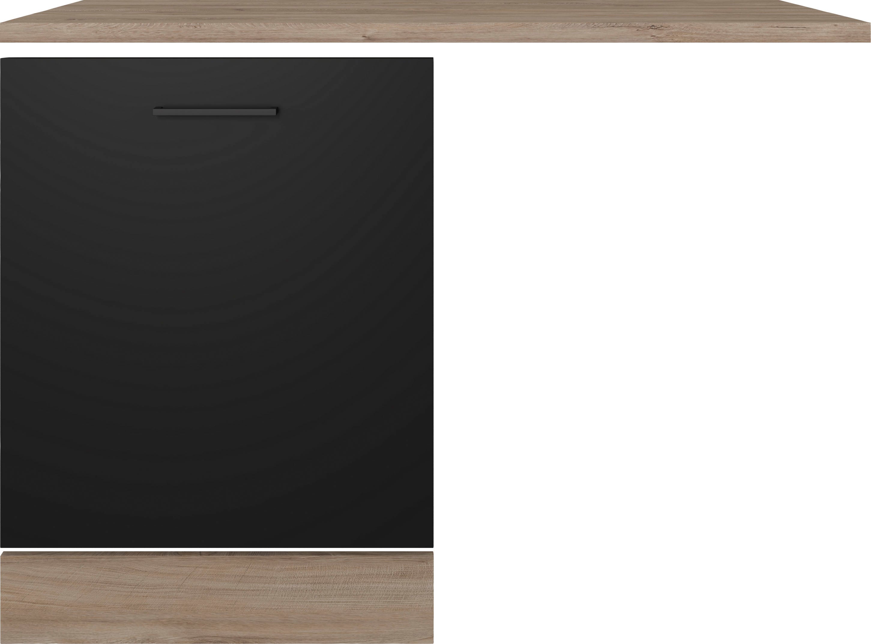 Frontblende FLEX-WELL "CAPRI", schwarz, B:110 H:85 T:60, Holzwerkstoff, Möbelblenden, Front- und Sockel sowie Arbeitplatte für integrierte Geschirrspüler Image