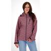 Softshelljacke DEPROC ACTIVE "SHELBY PEAK DC", Damen, Gr. 44 (L), rot (wine), 100% Polyester, casual, tailliert, Langarm gerader Abschluss mit Klettverschlüssen, Jacken, leichte Softshelljacke mit All-Over-Print und abnehmbarer Kapuze