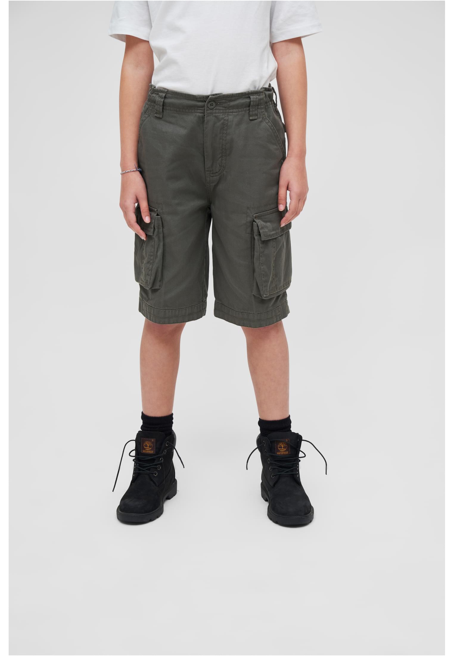 Stoffhose BRANDIT "Brandit Herren Kids Urban Legend Shorts", Jungen, Gr. 146/152, Normalgrößen, grün (olive), 65% Polyester, 35% Baumwolle, normal, Hosen Image