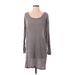 BOSS Orange Casual Dress - Sweater Dress: Gray Dresses - Women's Size 34