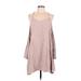 TOBI Casual Dress - Slip dress: Tan Solid Dresses - Women's Size Large