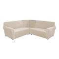 Corner Sofa Covers 5 Seater 7 Seater LShape Set of 3 High Stretch Soft Velvet Corner Sectional Sofa Cover Couch Covers for L Shape Corner Sofa Furniture Protector for Living Room (Beige, 5