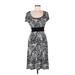 Connected Apparel Casual Dress: Black Print Dresses - Women's Size 8