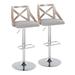 Charlotte Farmhouse Adjustable Height Barstool w/ Swivel In Chrome Metal, Light Grey Wood | 19.25 W x 19 D in | Wayfair BS-CHARLOTFB-RR2 CHRLGYGY2