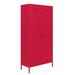 Novogratz Cache 2 Door Tall Metal Locker Style Storage Cabinet Stainless Steel in Pink | Wayfair 7911943COM