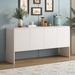 Latitude Run® Minimalist Style 60"L Large Storage Space Sideboard Wood in White | 30 H x 60 W x 15.7 D in | Wayfair