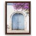Ebern Designs Greek Door by Sisi & Seb Modern Wall Art Decor - Floating Canvas Frame Canvas, Glass | 16 H x 12 W x 0.75 D in | Wayfair