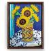 Rosalind Wheeler Sunflowers In Vase By Mandy Buchanan Modern Wall Art Decor - Floating Canvas Frame Canvas, Glass | 16 H x 20 W x 0.75 D in | Wayfair