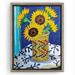 Rosalind Wheeler Sunflowers In Vase By Mandy Buchanan Modern Wall Art Decor - Floating Canvas Frame Canvas, Glass | 12 H x 16 W x 0.75 D in | Wayfair