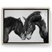 Union Rustic Horses Black & White 4 By Gal Design Modern Wall Art Decor - Floating Canvas Frame Metal | 30 H x 40 W x 0.75 D in | Wayfair