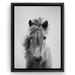 Union Rustic Horse Black & White By Gal Design Modern Wall Art Decor - Floating Canvas Frame Canvas, Glass | 20 H x 16 W x 0.75 D in | Wayfair