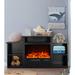 Winston Porter Namir 57" W Electric Fireplace in Black | 30.2 H x 57 W x 9.8 D in | Wayfair 17AB090DCF594EA6BAA30593045999EC