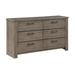 Millwood Pines Budhu 6 - Drawer Dresser Wood in Brown/Gray | 36.5 H x 62.5 W x 18 D in | Wayfair 97111324D0304BE8AB26DFFE40F5717A