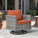 Latitude Run® Outdoor Bobia Rocking Wicker Chair w/ Cushions in Red/Orange | 29.13 H x 27.95 W x 28.15 D in | Wayfair