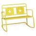Winston Porter Munzer Metal Outdoor Rocking Chair Metal in Yellow | 35.43 H x 33.46 W x 42.52 D in | Wayfair 4D23F7D18EFE473FB185114CF69292E5