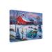 The Holiday Aisle® Bringing Home The Tree On Canvas by John Zaccheo Print Canvas in Blue/Brown/Green | 14 H x 19 W x 2 D in | Wayfair