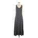 Garnet Hill Casual Dress - Midi V Neck Sleeveless: Black Print Dresses - Women's Size Small