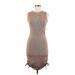 Shein Casual Dress - Bodycon Crew Neck Sleeveless: Brown Dresses - Women's Size Medium