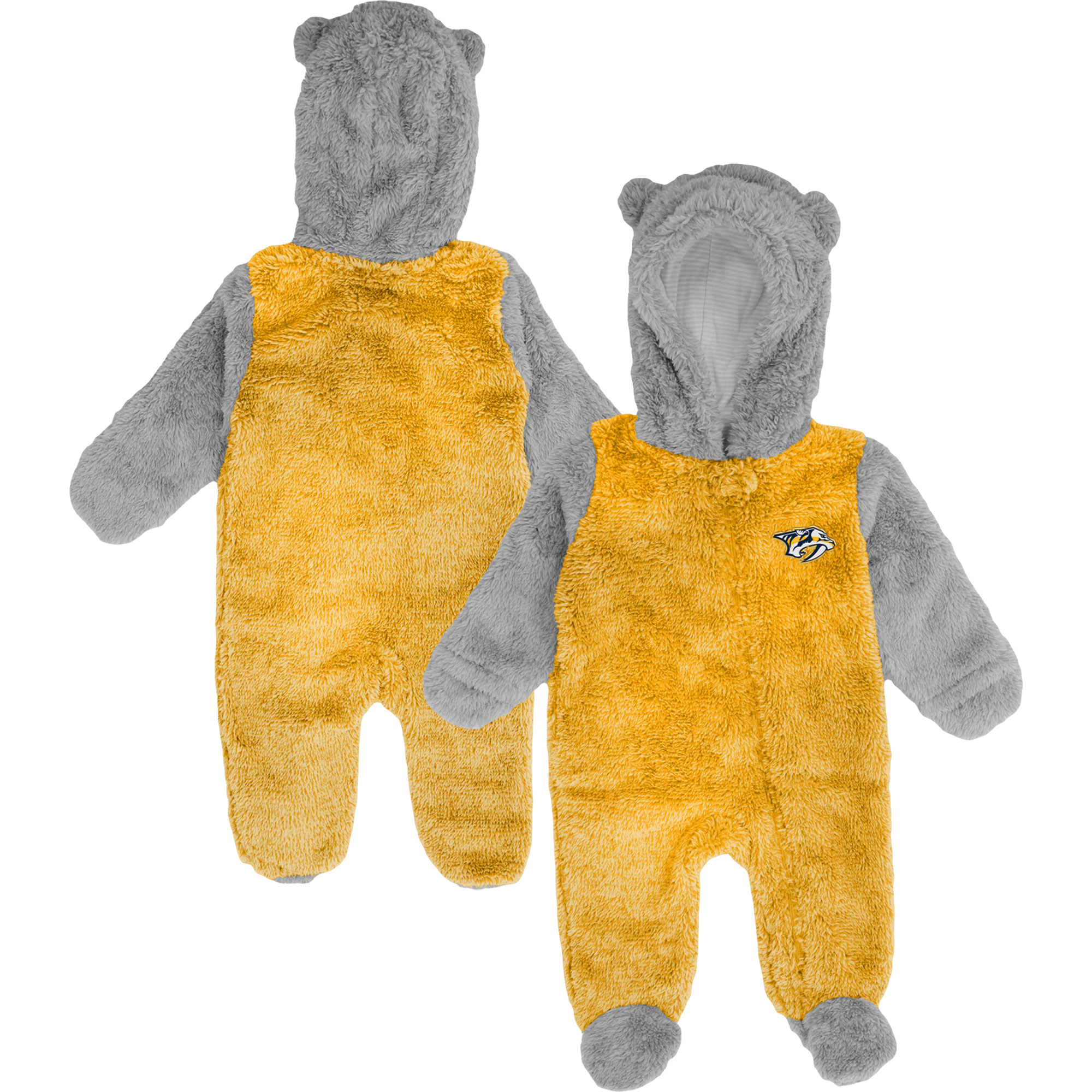 Gold Nashville Predators Game Nap Teddy Fleece Wimpelkette mit durchgehendem Reißverschluss für Neugeborene und Kleinkinder Image