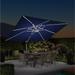 PURPLE LEAF 9 x 12 ft Double Top LED Rectangle Patio Cantilever Umbrella with Base