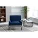 Modern Industrial Accent Chair Soft Velvet Arm Chair Metal Frame Padded Seat Single Chair Livingroom Square Chair