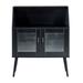 2-Tier Buffet Sideboard, 31.5" Kitchen Storage Cabinet with 2 Glass Doors and Adjustable Legs