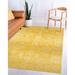 Yellow Traditional Oriental Overdyed Area Rug
