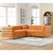 Orange L-shaped Sectional Sofa w/ 3 Pillows, 5 Seater Corner Couch w/ Removable Seat Cushions, Living Room Oversized Corner Sofa