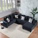 Oversized Modular Sofa U-Shaped Sectional Sofa with Pillows, Modern Velvet Corner Sofa Couch with Chaise Lounge for Living Room