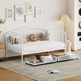 Twin Size Metal Daybed with 2 Drawers