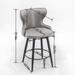 2 Leathaire Fabric bar chairs,180° Swivel Bar Stool Chair Metal Legs - N/A