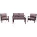 Courtyard Casual Bridgeport II 4 pc Loveseat Group Includes: One Loveseat, One Coffee Table and Two Club Chairs