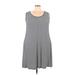 Style&Co Casual Dress - Mini Scoop Neck Sleeveless: Gray Chevron/Herringbone Dresses - Women's Size 3X