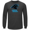 Mens Carolina Panthers Majestic Charcoal End Zone Marled Long Sleeve T-Shirt