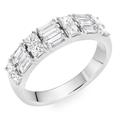 Beaverbrooks Women's Platinum Diamond Two Row Half Eternity Ring, Diamond Carat 0.98 Colour G, Clarity SI1, Ring Size I