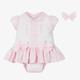 Pretty Originals Girls White & Pink Polka Dot Dress Set