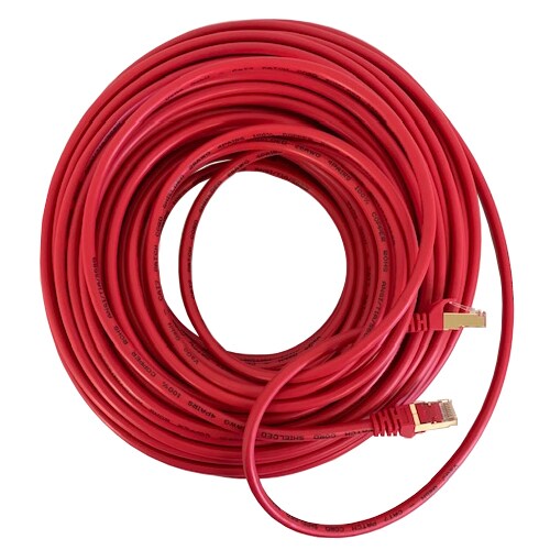Vago-Tools CAT7 Patchkabel Netzwerkkabel rot 10m rund Image
